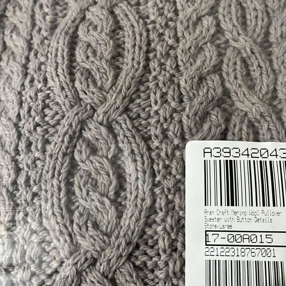 Aran Craft Merino Wool with Button Details Pullover Sweater - Picture 7 of 7